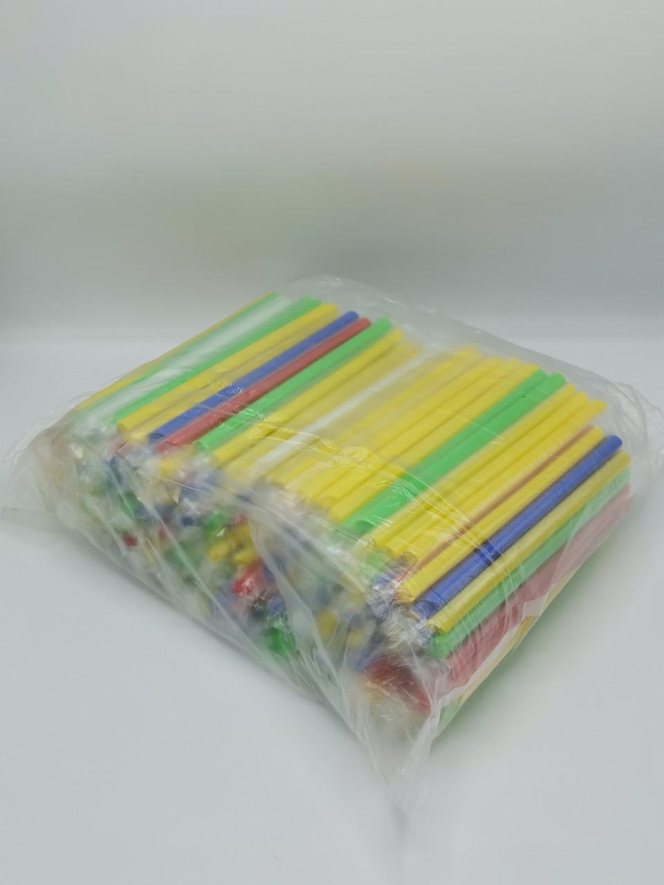 Трубочка коктейльна BUBBLE TEA кольорова в індивідуальній упаковці d10х210 мм 250 шт.