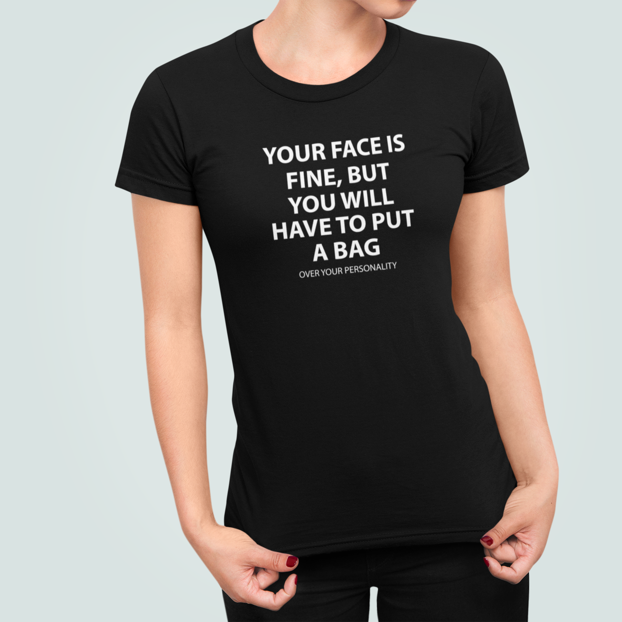 Футболка женская Stedman с принтом "Your face is fine But" XL Черный (ПН429.1-4)