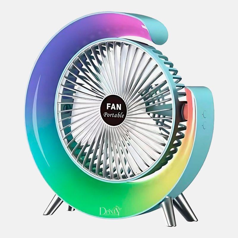 Вентилятор настольный аккумуляторный от USB со светодиодной подсветкой