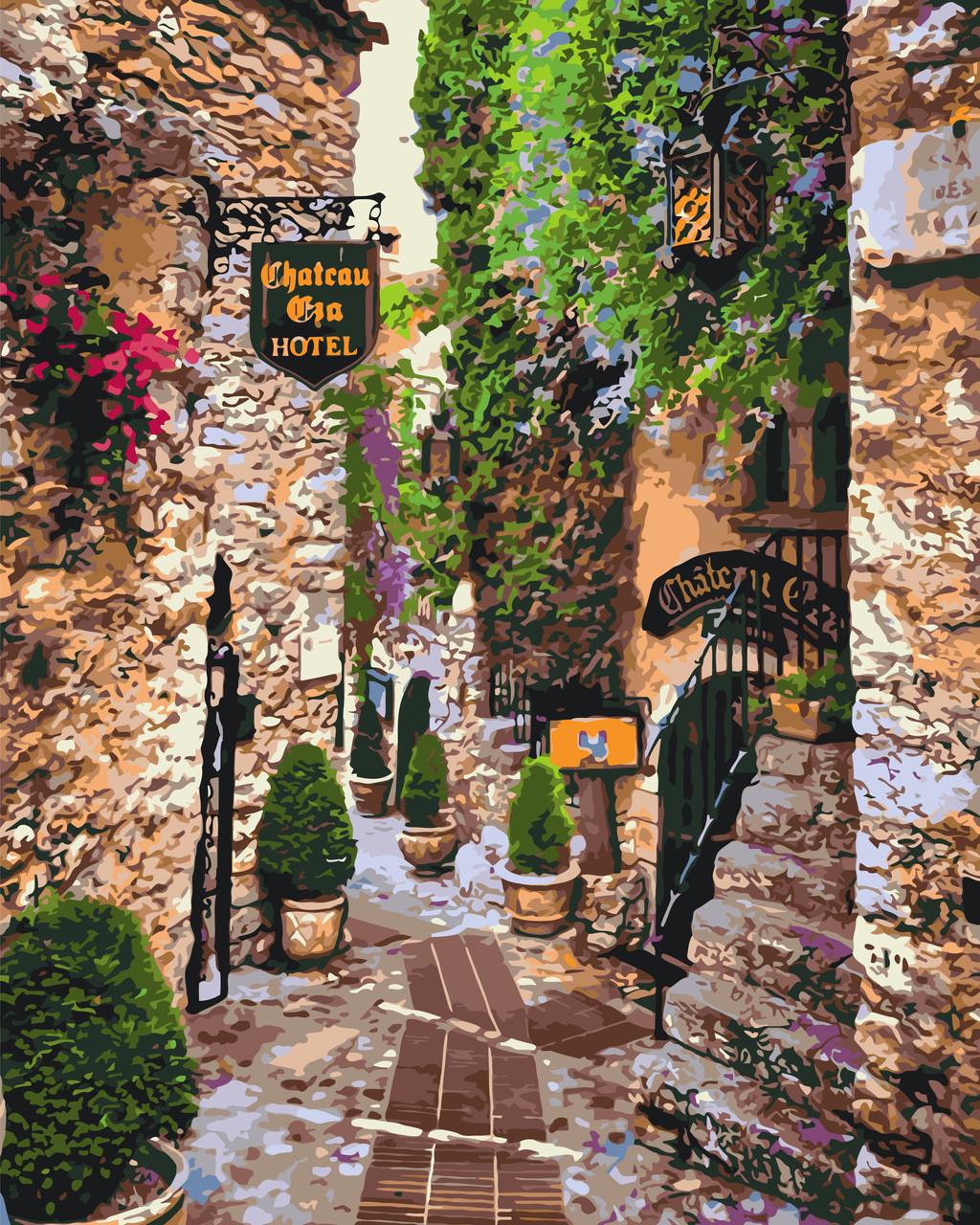 Картина по номерам ORIGAMI Цветущая улица Городской пейзаж 40х50 см (LW 32280)