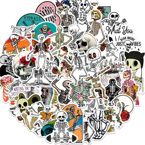 Набір наклейок Скелет Skeleton 50 шт. (3202)