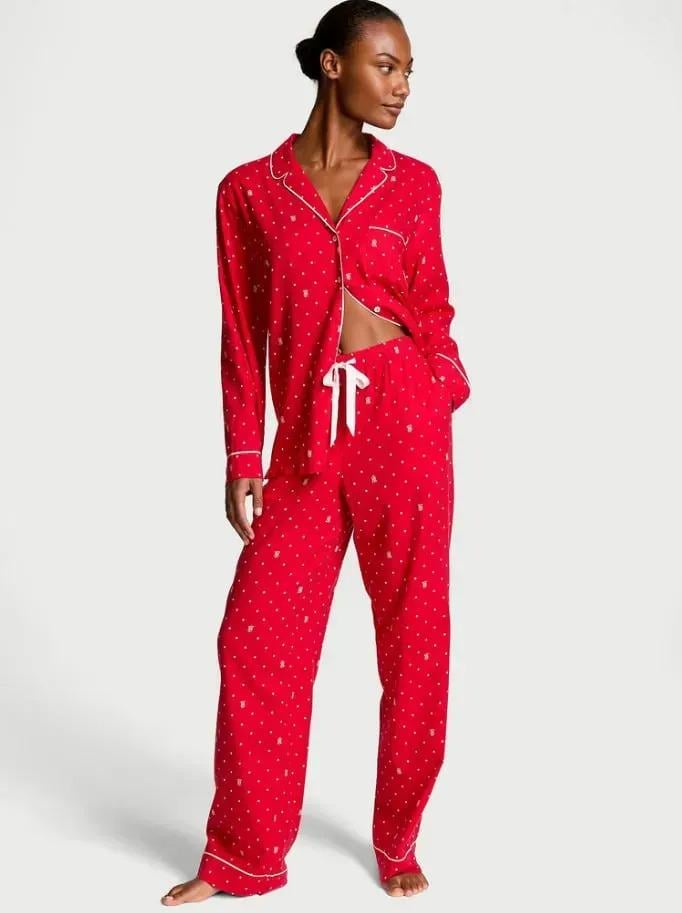 Піжама фланель сорочка/штани Victoria's Secret Flannel Long Pajama Set Short M Червоний (2681228D) Піжама фланель сорочка/штани Victoria's Secret Flannel Long Pajama Set Short M Червоний (2681228D)