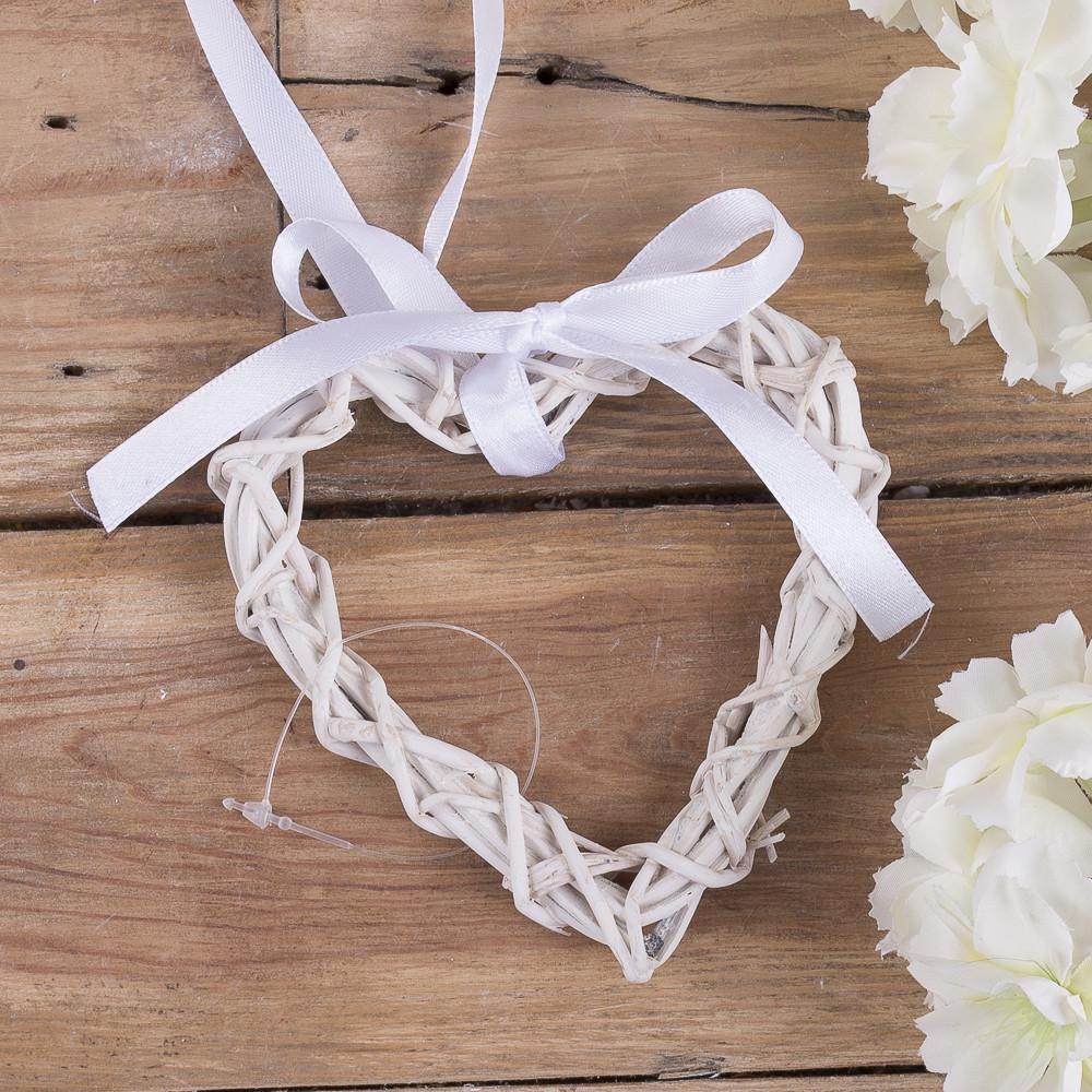 Подвеска Сердце из лозы Белый (3202)