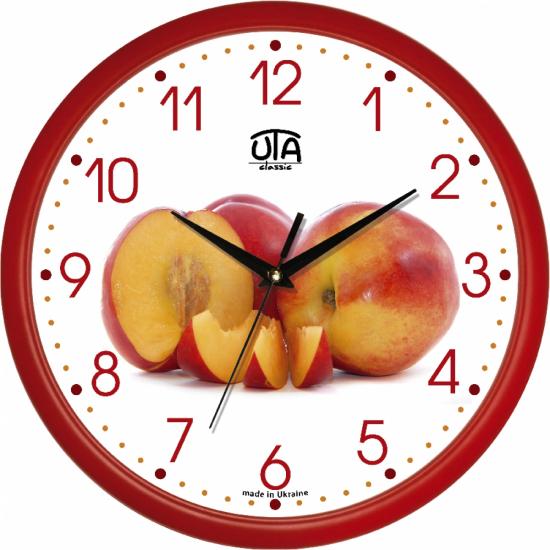 Часы настенные UTA Classic Персик 30x30 см Red (118472)