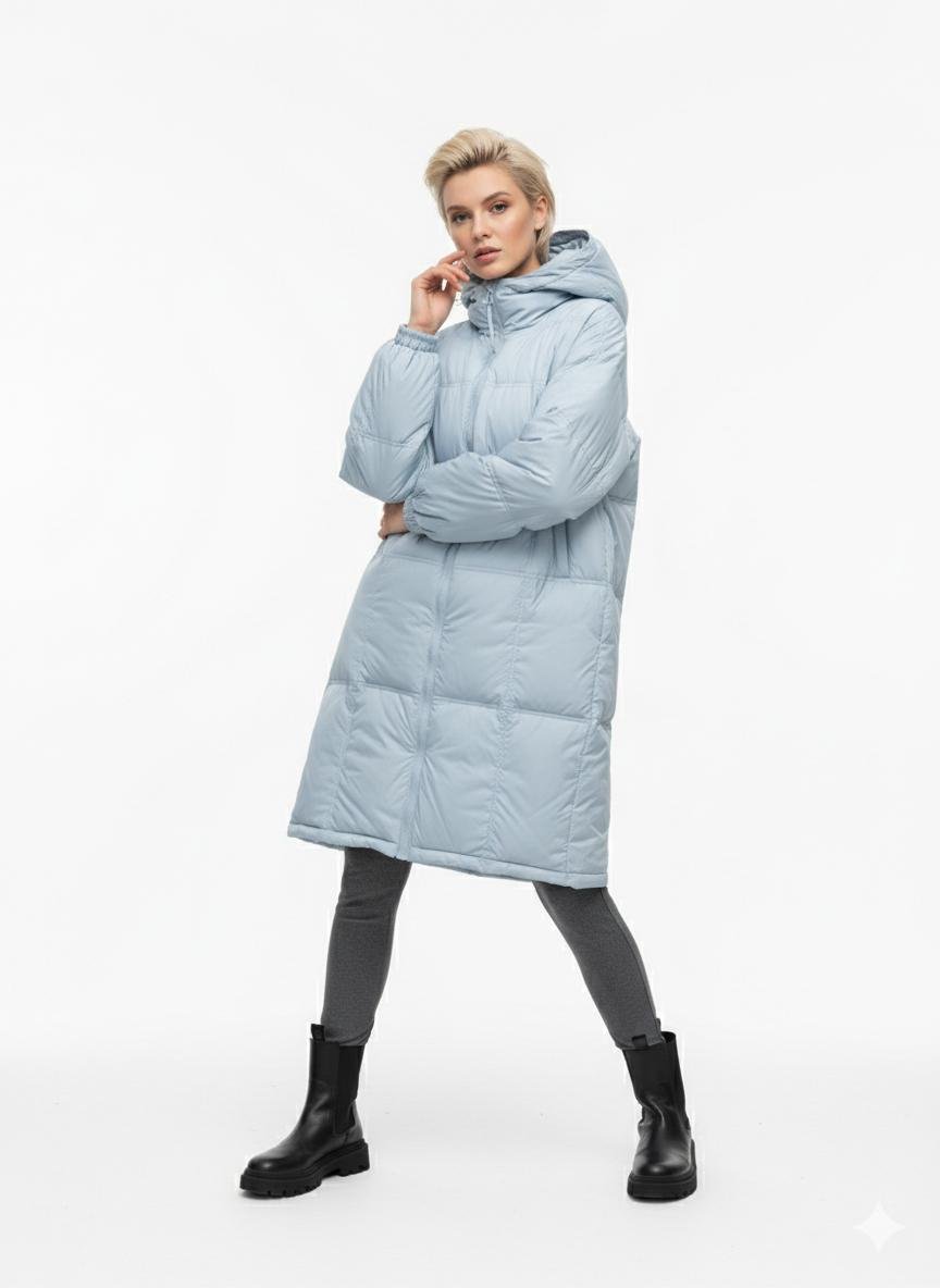 Пуховик женский Number Nine DW-014 демисезонный с капюшоном р. 42 Голубой (DW-014-42) - фото 5 Пуховик женский Number Nine DW-014 демисезонный с капюшоном р. 42 Голубой (DW-014-42) - фото 5