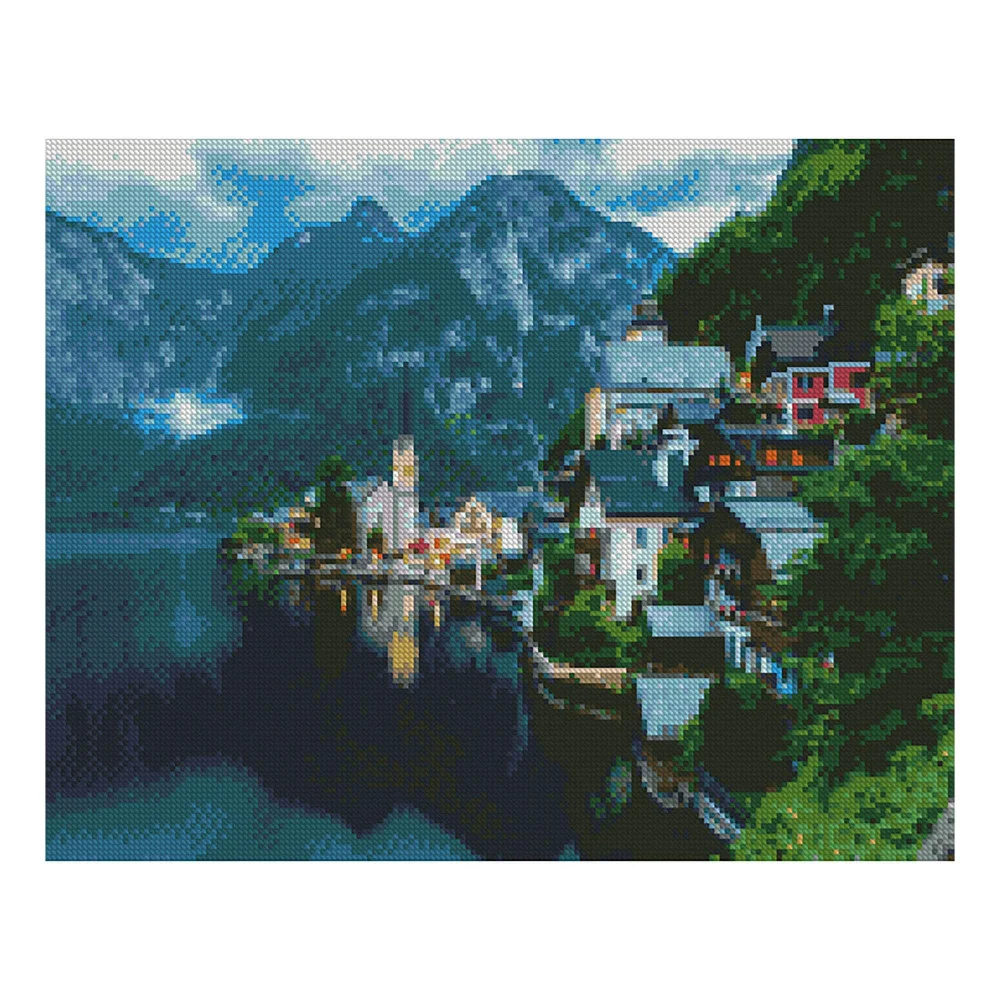Алмазная мозаика Strateg Пейзаж Холодная Ирландия 40х50 см холст на подрамнике (FA10061-mt)