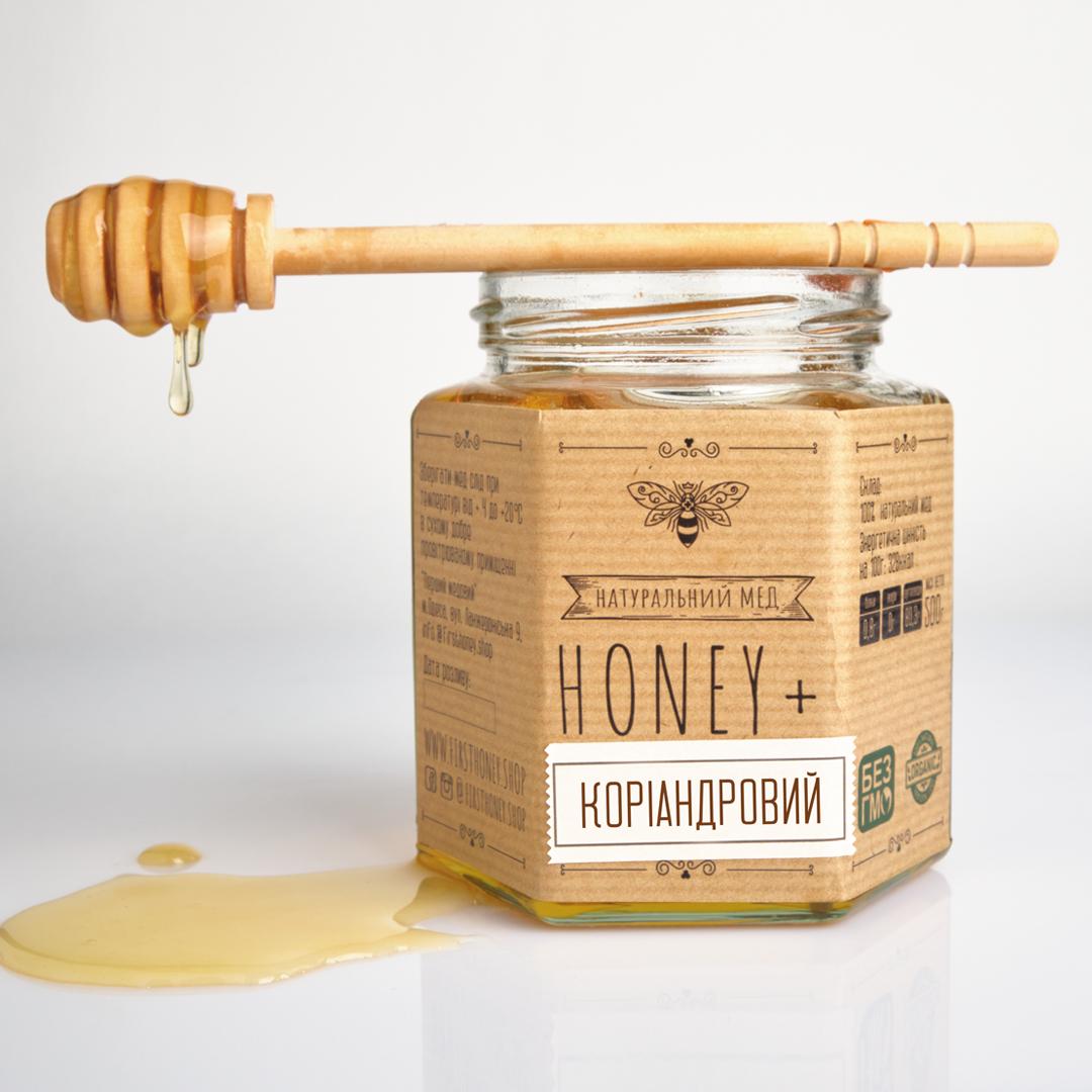 Мед натуральний Honey+ Natural коріандровий 500 г