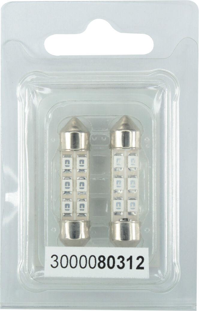 Лампочка 2-х цокольная Futura LED T11 C8W SMD 6-диодов 12V-0,7 Вт SV8,5-8 35 мм 2 шт. Синий