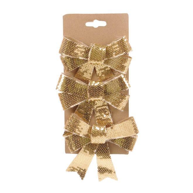 Набор новогодних бантов Flora 10х12 см Золотой (13106)