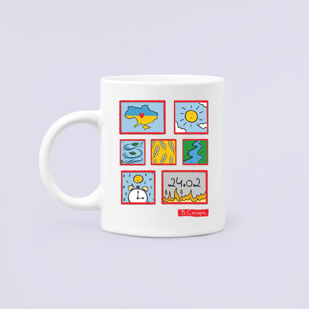 Чашка керамическая с принтом В. Сосюра "Любіть Україну" 330 мл Белый Чашка керамическая с принтом В. Сосюра "Любіть Україну" 330 мл Белый