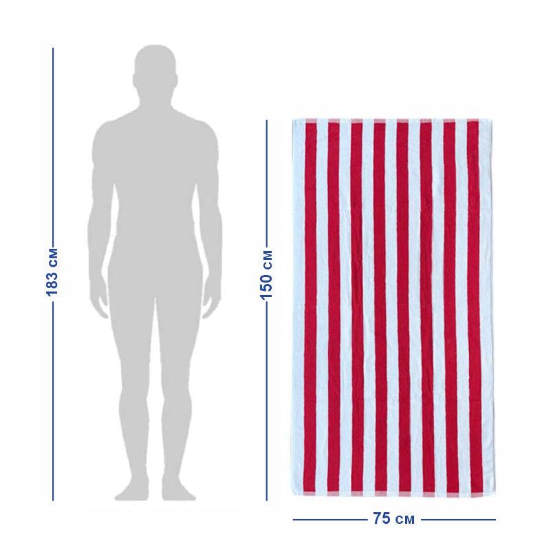 Полотенце пляжное Lovely Svi хлопок/махра XL 75x150 см Бело-красный - фото 5