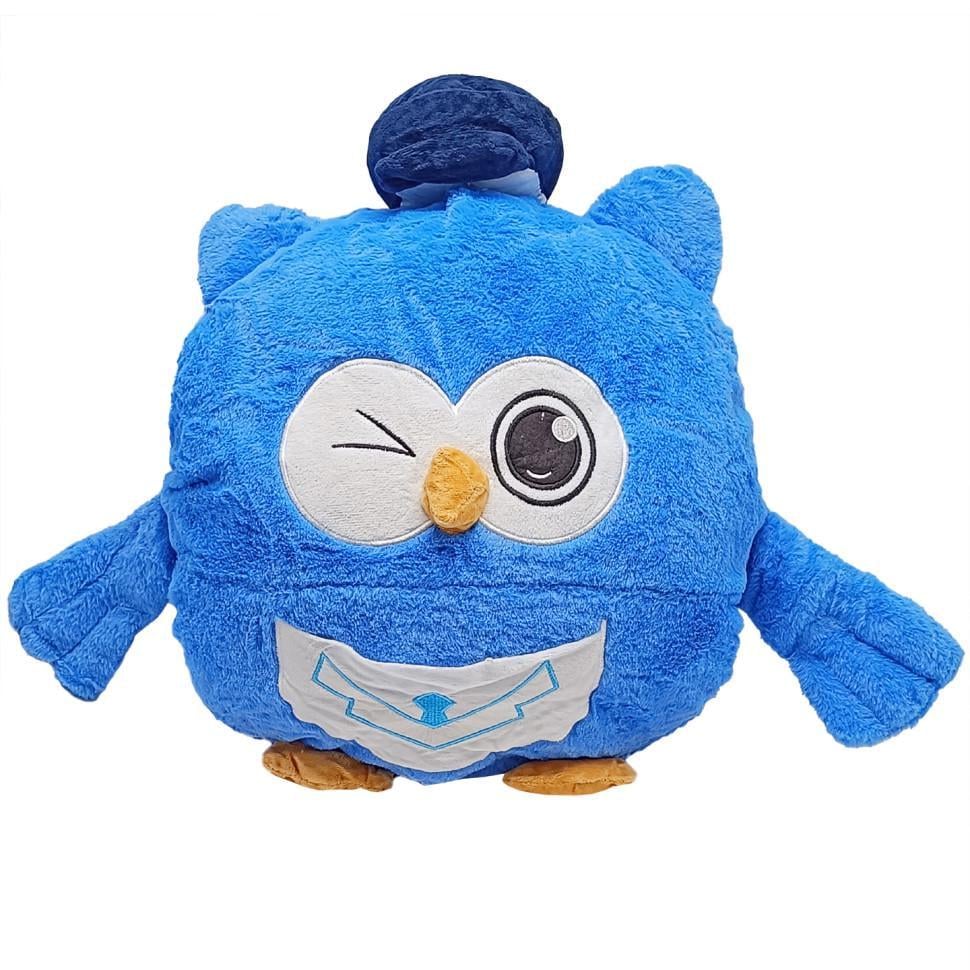 М'яка іграшка Bambi Сова L1127 з пледом 45 см Blue (RLT48741)