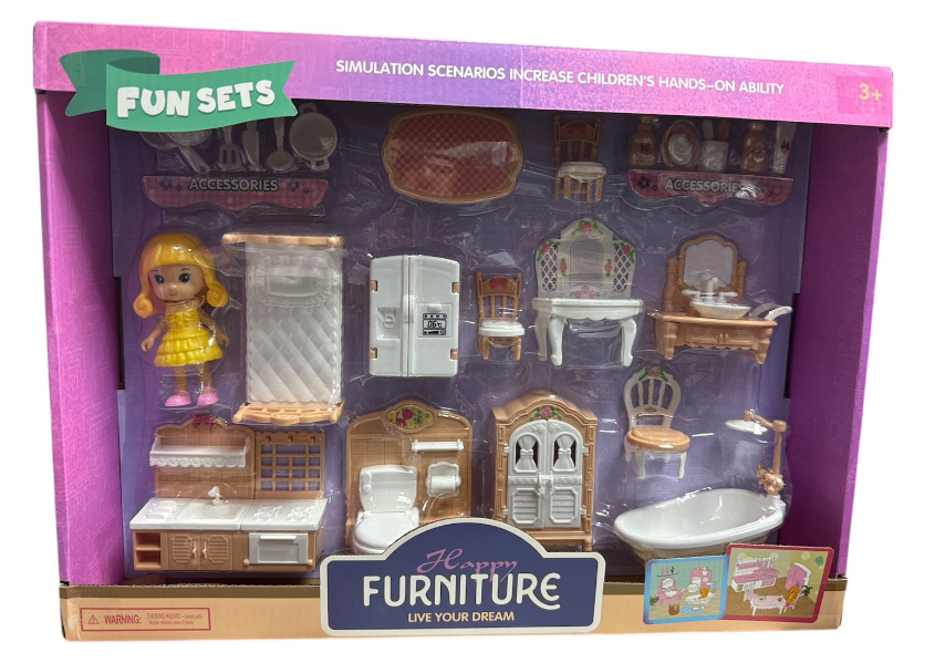 Меблі 0588-50-51-52 кухня/вітальня/ванна кімната аксесуари лялька 9 см