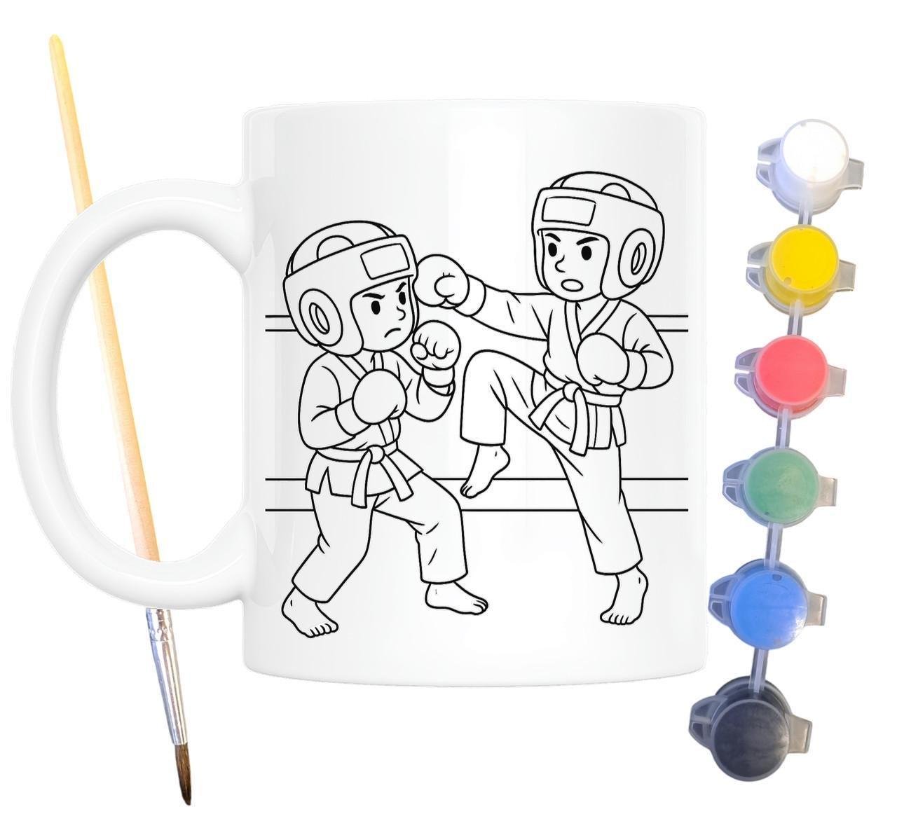Набор для творчества кружка раскраска Кикбоксинг 330 мл Белый (КР0115)