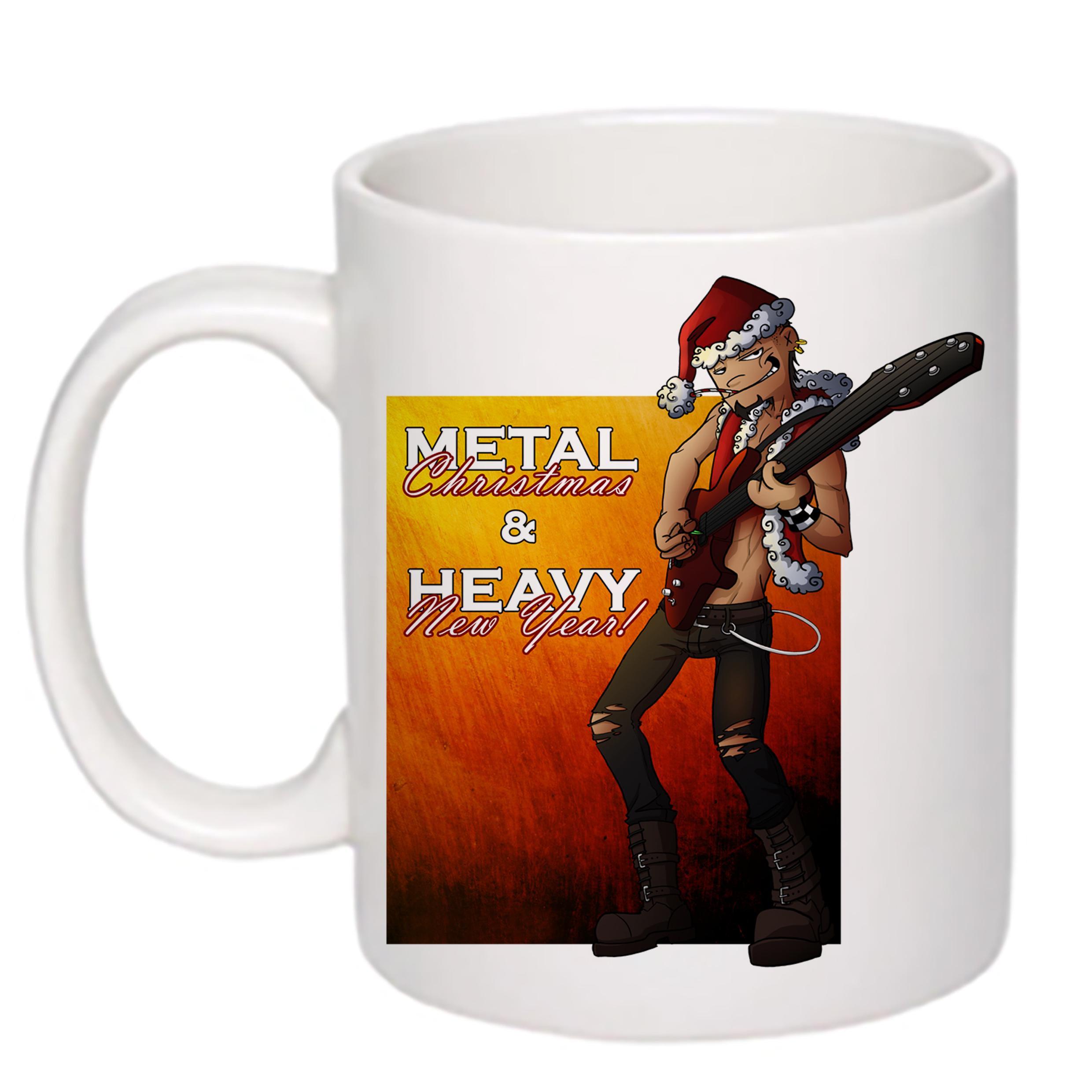 Чашка с печатью Metal Christmas 330 мл Белый (21300)