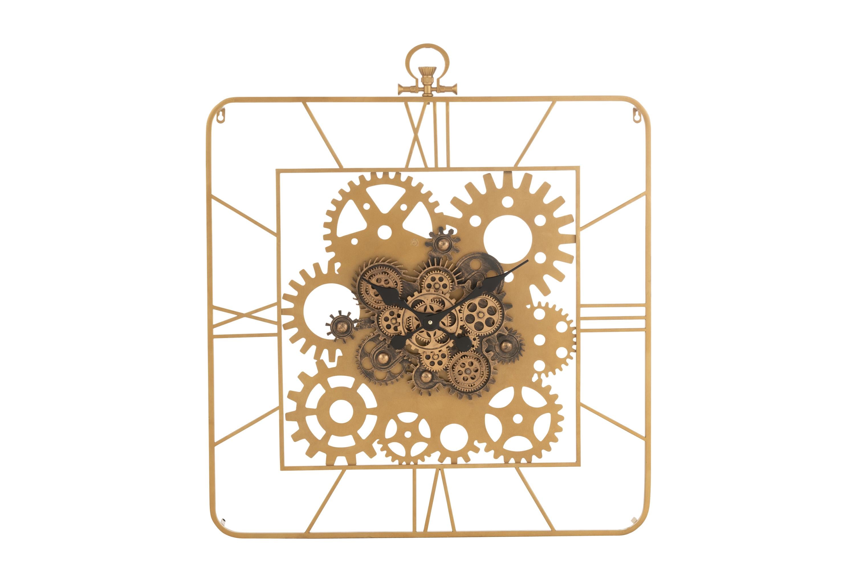 Часы настенные J-LINE с движущимся механизмом 91х78 см Золотой (9267423)