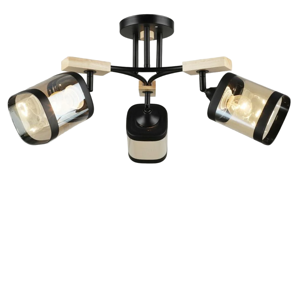 Люстра стельова Lighthouse SRS-19545/3 BK+WOOD Чорний/Дерево/Бурштиновий (88377) Люстра стельова Lighthouse SRS-19545/3 BK+WOOD Чорний/Дерево/Бурштиновий (88377)