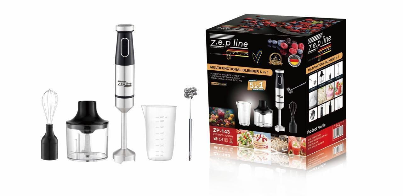 Блендер погружной ZepLine ZP-143 5в1 1500 Вт Черный (2665899986)