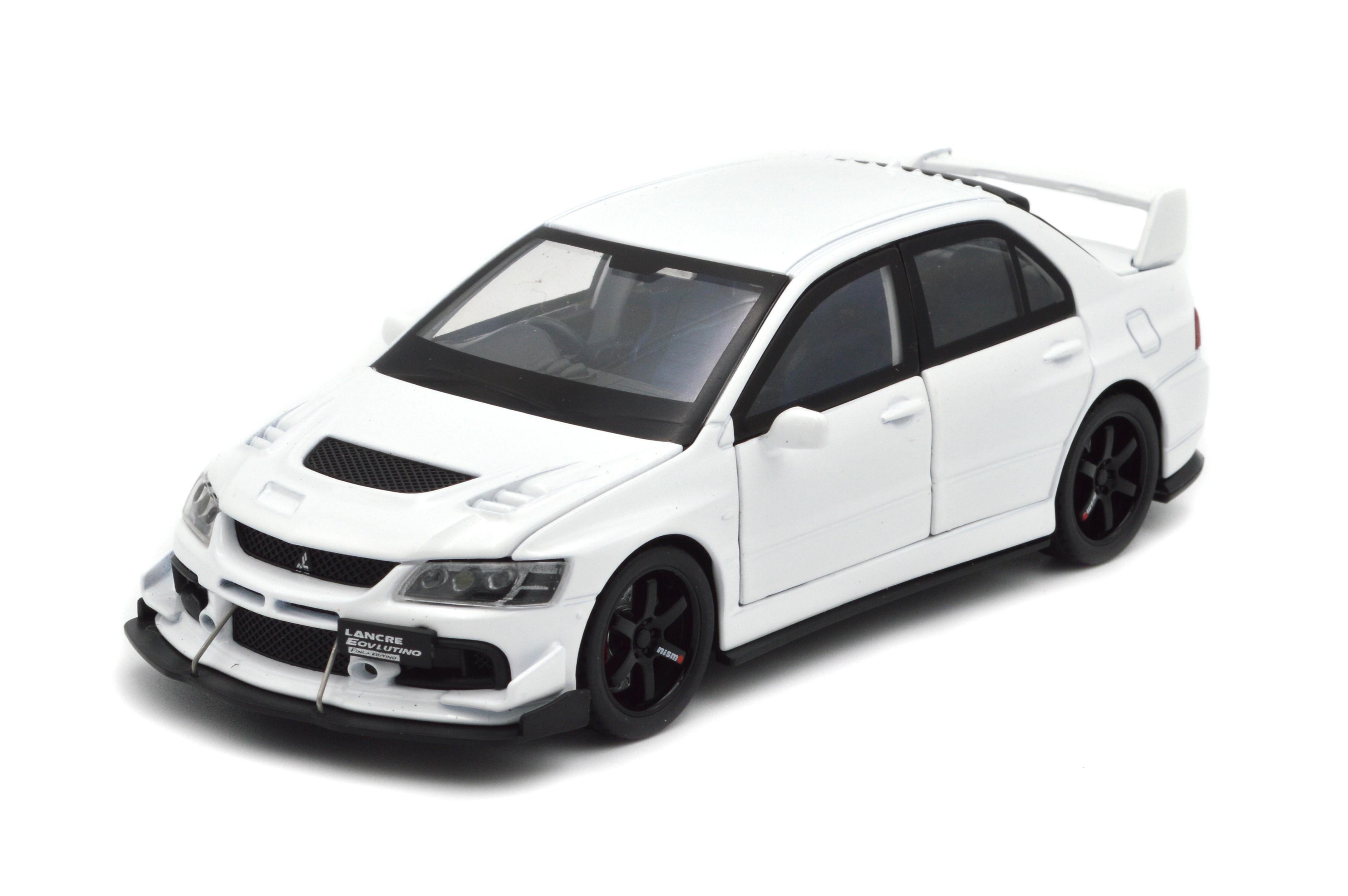 Іграшкова машинка металева Mitsubishi Lancer Evolution X 1:32 світло/звук/інерція/відкриваються двері (20651W)