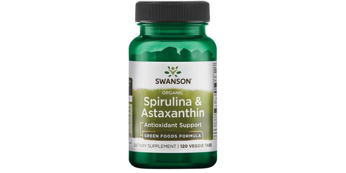 Добавка натуральная Organic Spirulina & Astaxanthin 120 vegetarian tabl