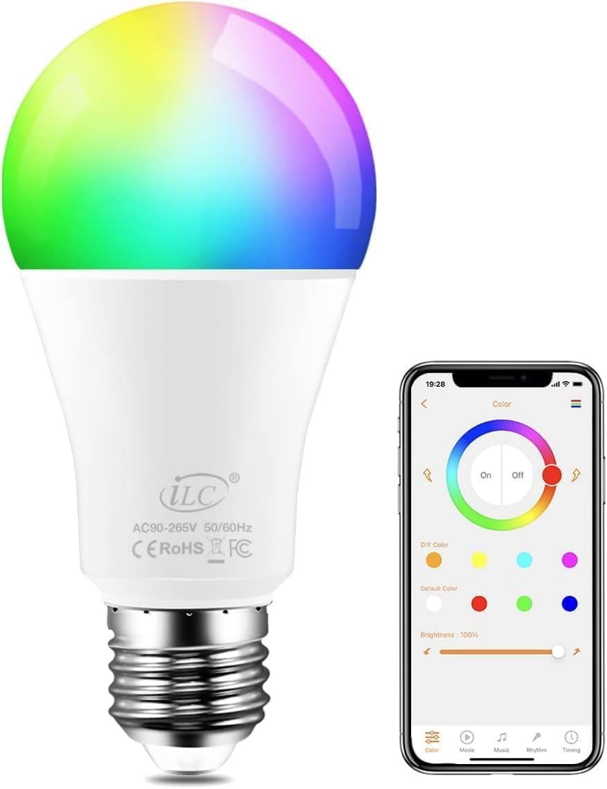 Лампочка светодиодная iLC с сменным цветом E27 RGBW