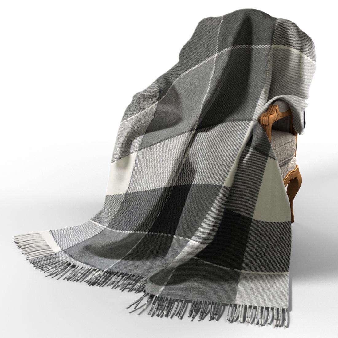 Плед вовняний Love You Ельф 200x220 см Білий/Сірий/Темно-сірий (4259)