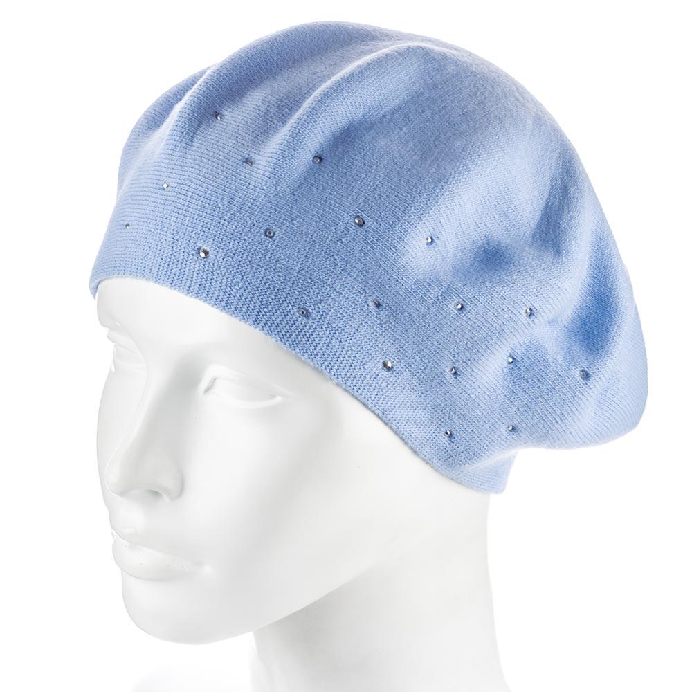 Берет женский Zolly ZH197 двойной тонкой вязки Голубой (135581)