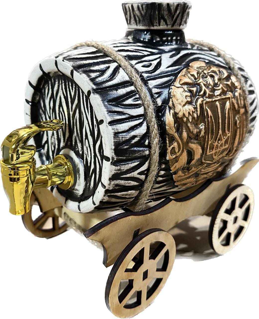 Бочонок керамический с краном декором Герб 3 л