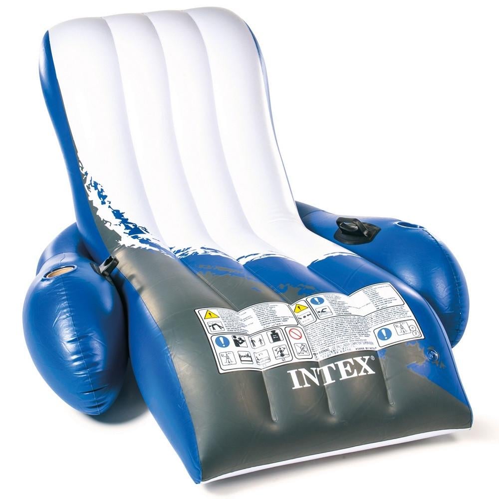 Надувной шезлонг для плавания Intex с подлокотниками/подстаканниками и ручками 180х135 см (31941083)