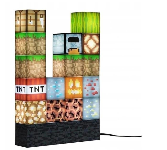 Ночник светильник 3D Майнкрафт Разборный Minecraft Block Building Light 16 блоков Ночник светильник 3D Майнкрафт Разборный Minecraft Block Building Light 16 блоков