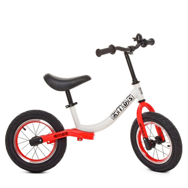 Біговел дитячий PROFI KIDS на сталевій рамі 12" M 5460A-7 Біло-червоний - фото 1