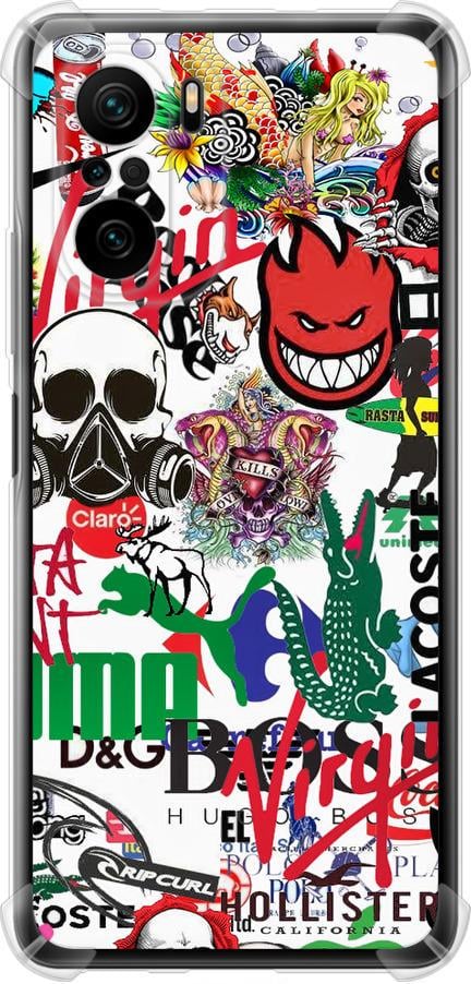 Чохол на Xiaomi Poco F3 Many different logos (4022sp-2280-42517)