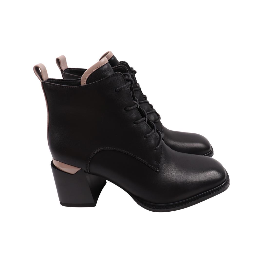 Ботильйони жіночі Angelo Vani зі шкіри р. 38 Чорний (196-22DH)