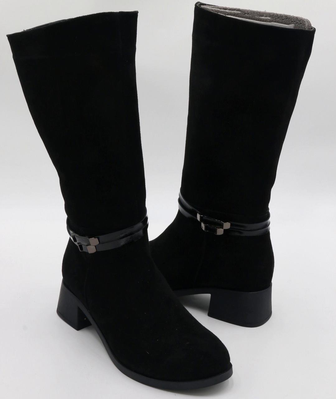 Чоботи жіночі шкіряні зимові європейка Starmani р. 39 Чорний (3003 з)