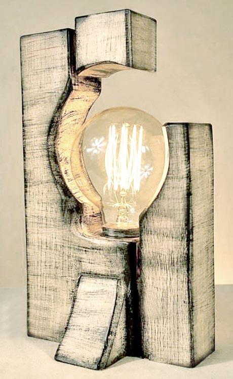 Светильник настольный из дерева Бойс Шебби (НСС-002321)