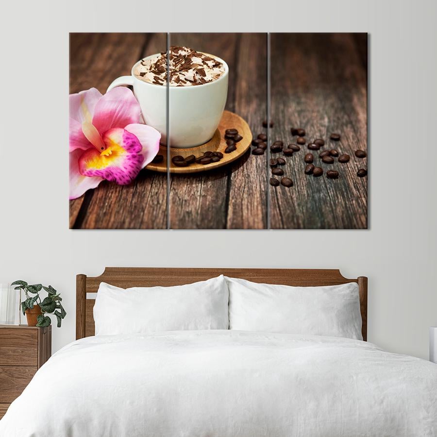 Настенний декор Кофе капучино с шоколадкой крошкой на пенке 156x100 см (A332-3)