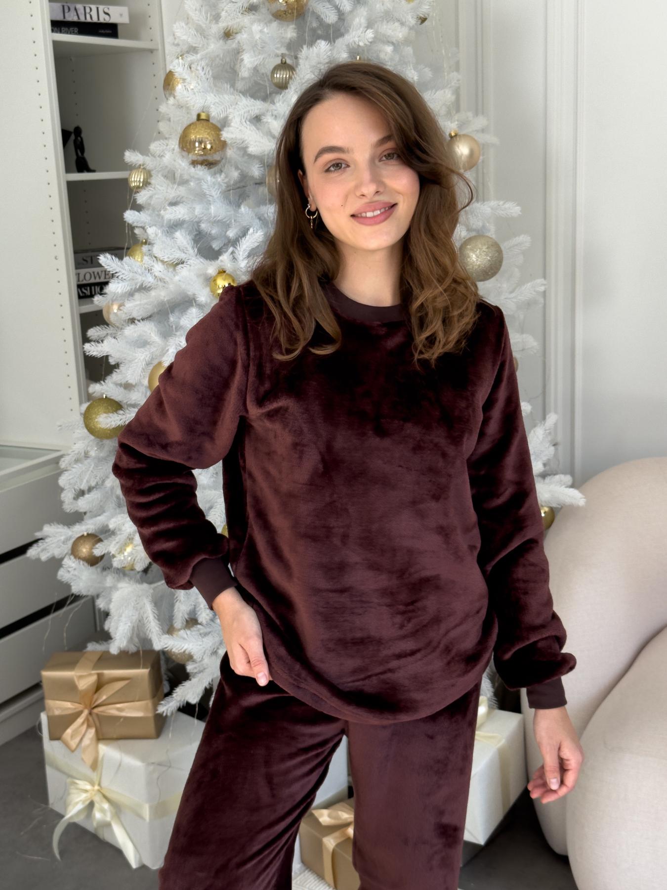 Пижама женская теплая COSY Теплик 2XL Шоколад (VEL051) - фото 4 Пижама женская теплая COSY Теплик 2XL Шоколад (VEL051) - фото 4