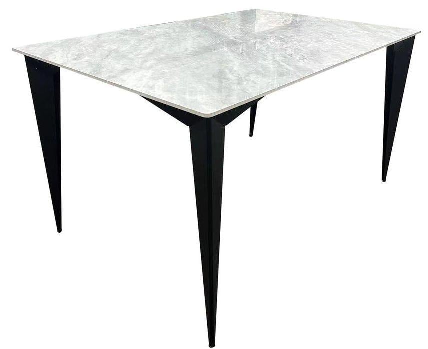 Обідній стіл NORMAN CERAMIC 140х90 см Muie Білий глянець/Чорний (NORMAN140) Обідній стіл NORMAN CERAMIC 140х90 см Muie Білий глянець/Чорний (NORMAN140)