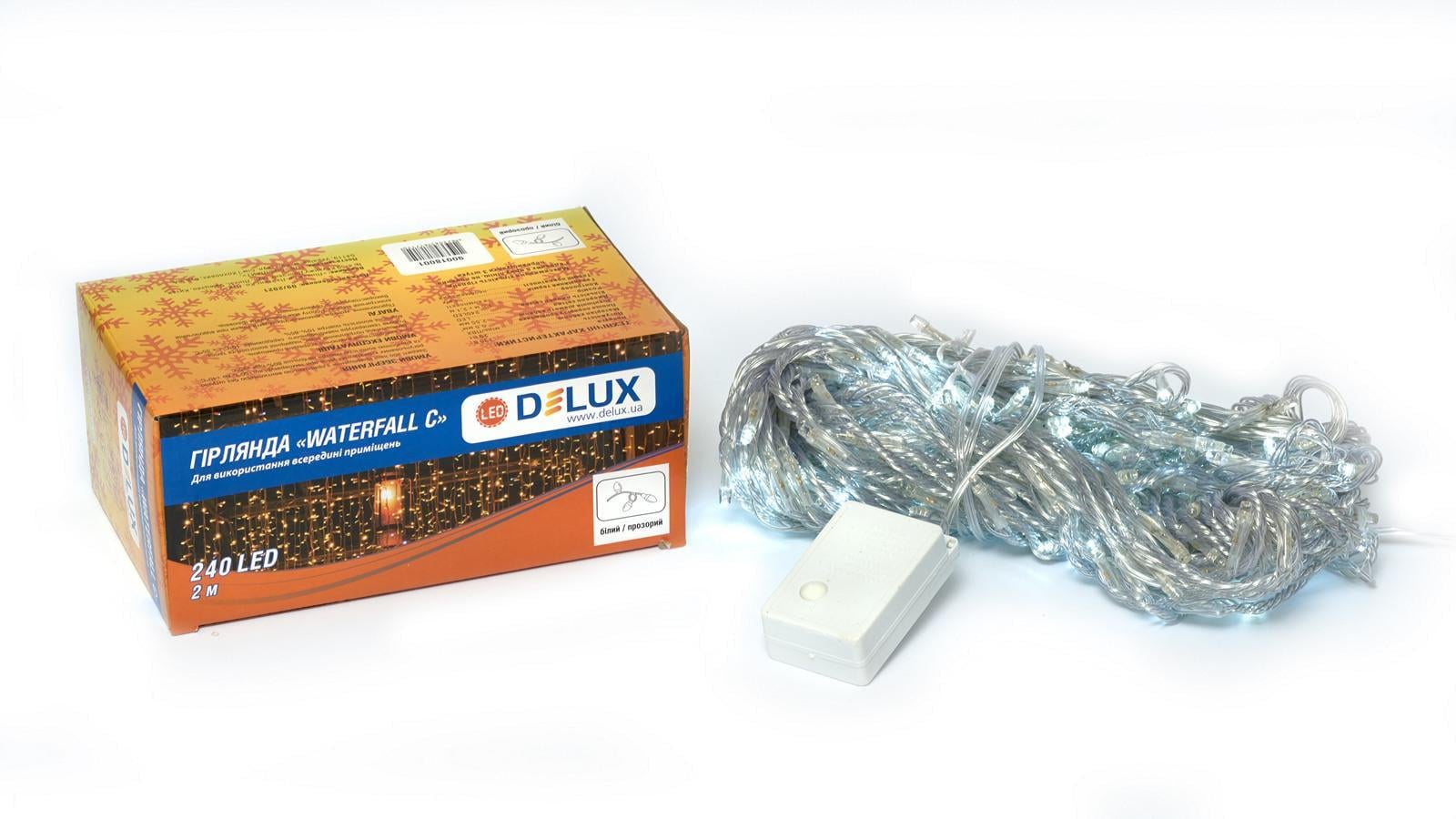 Гирлянда внутренняя Delux Waterfall С 240 LED IP20 2х2 м Теплый белый/Прозрачный (13455412)