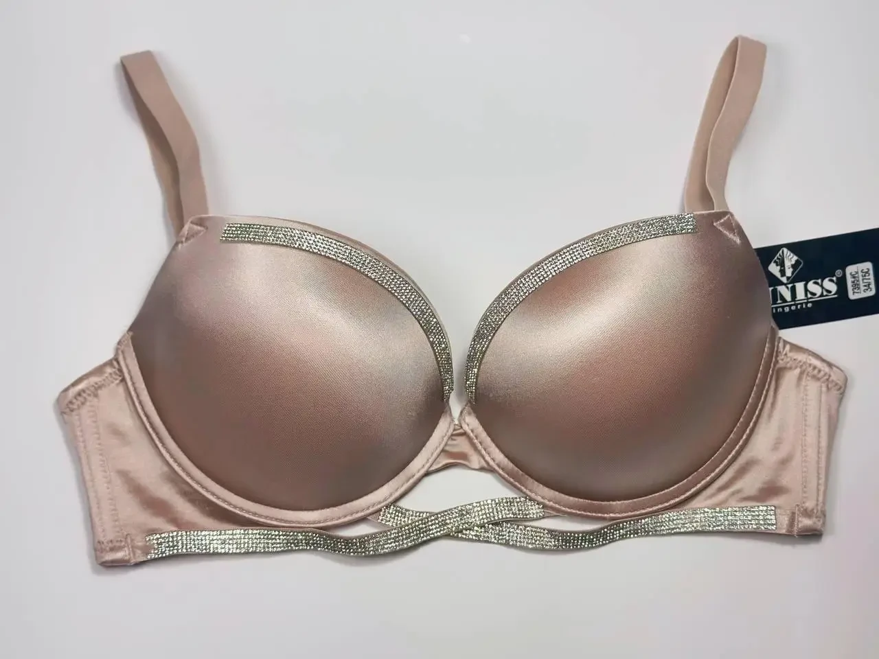 Бюстгальтер Fnniss балконет на косточках из Push-Up 80С Пудровый (7395)