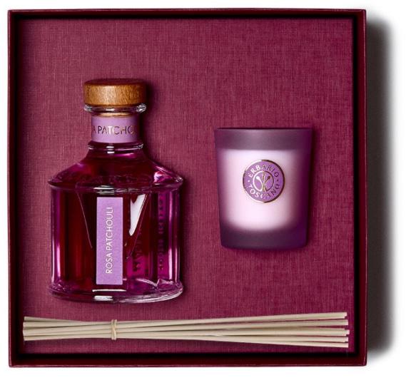 Аромадифузор та аромасвічка Erbario Toscano 250/70 мл Rosa Patchouli Троянда з пачулі (ROSET25CD)