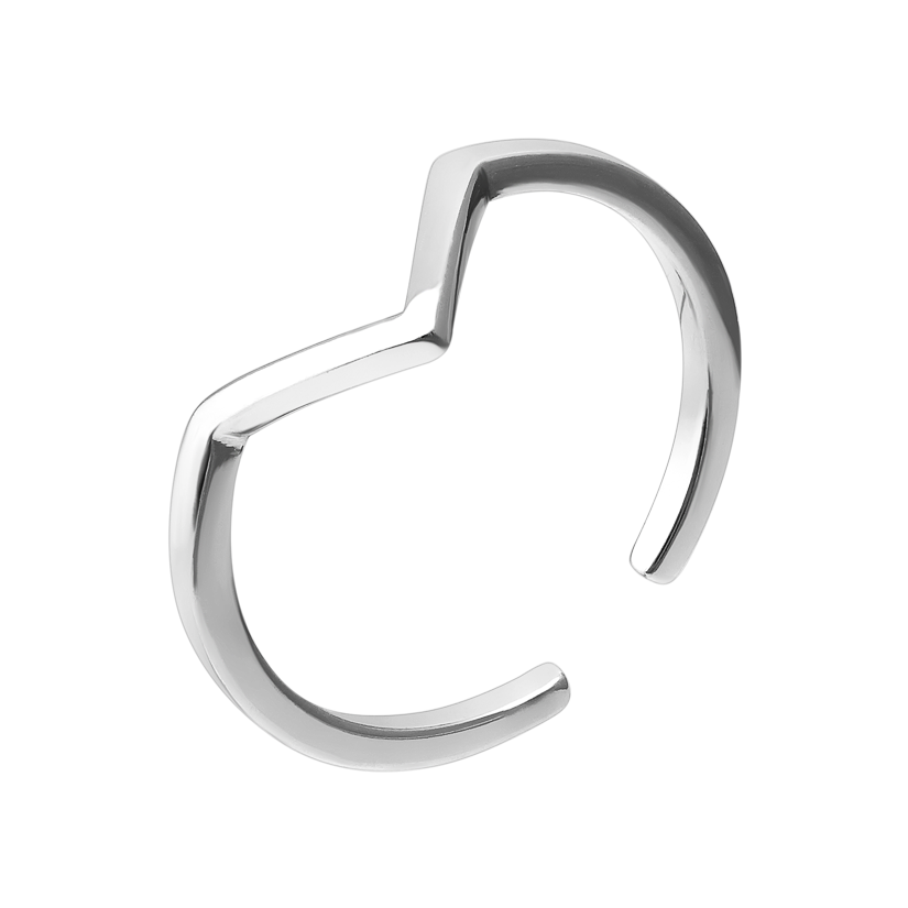 Каблучка срібна Галочка для верхньої фаланги без вставок р. 18