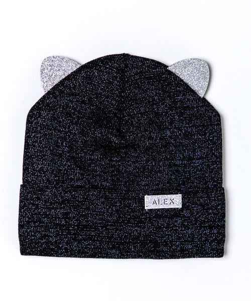 Шапка дитяча для дівчаток Гламур D761 фліс 44-48 см Чорний