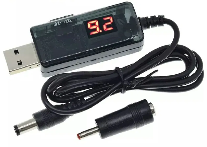 Кабель для роутера підвищення напруги USB на 9 V або 12 V В DC перехідник адаптер від павербанка