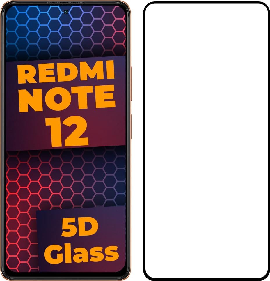 Скло 5D Xiaomi Redmi Note 12 4G захисне Full Glue Black (31720)