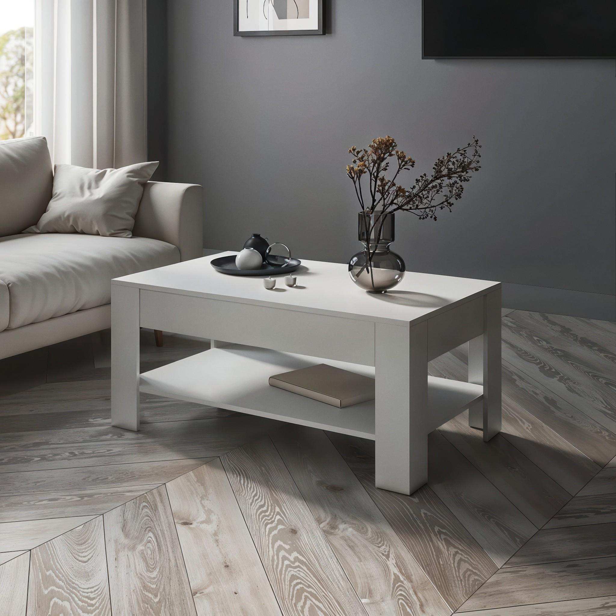 Журнальний стіл зі шухлядою S-5 1000х650х480 мм Білий - фото 1 Журнальний стіл зі шухлядою S-5 1000х650х480 мм Білий - фото 1