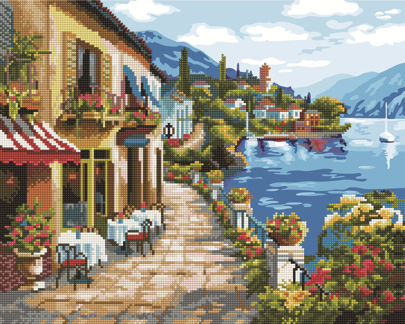 Алмазная мозаика и картина по номерам Brushme Набережная у гор 40х50 см (GZS1077) Алмазная мозаика и картина по номерам Brushme Набережная у гор 40х50 см (GZS1077)