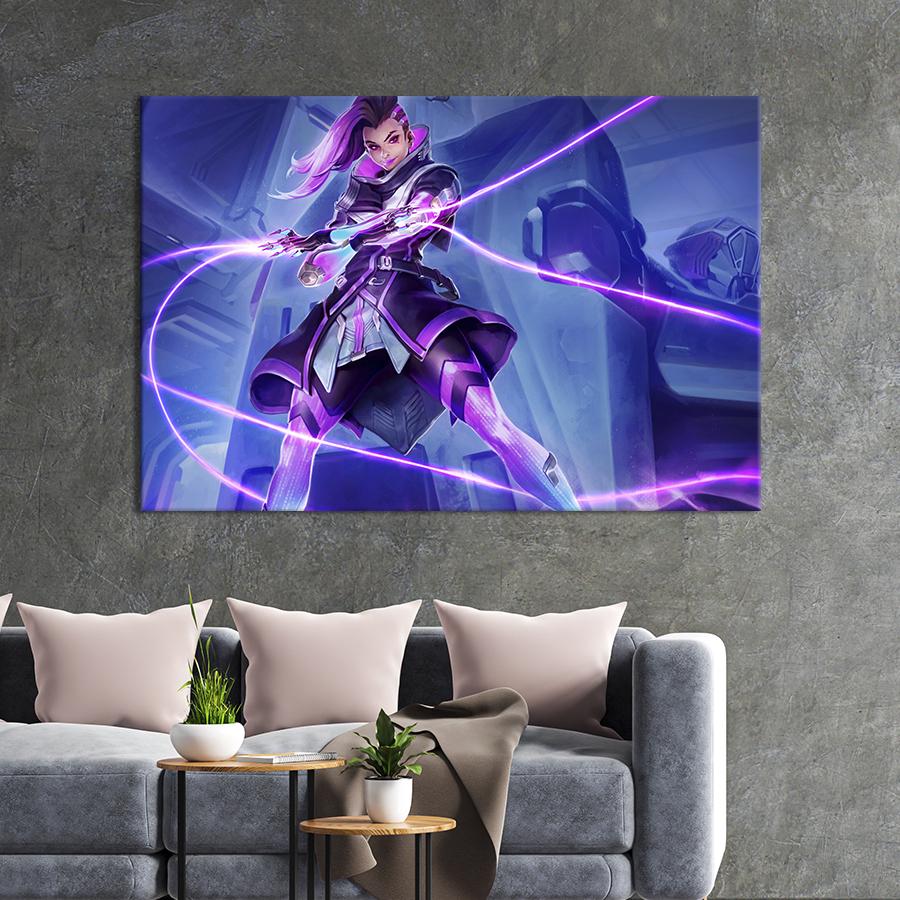 Картина на холсте Сомбра из Overwatch 75x50 см (1427-1)