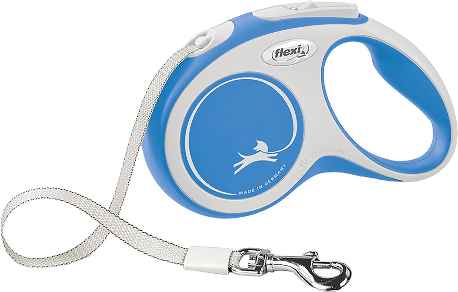 Поводок-рулетка Flexi New Comfort S лента 5 м Синий (4000498043530)