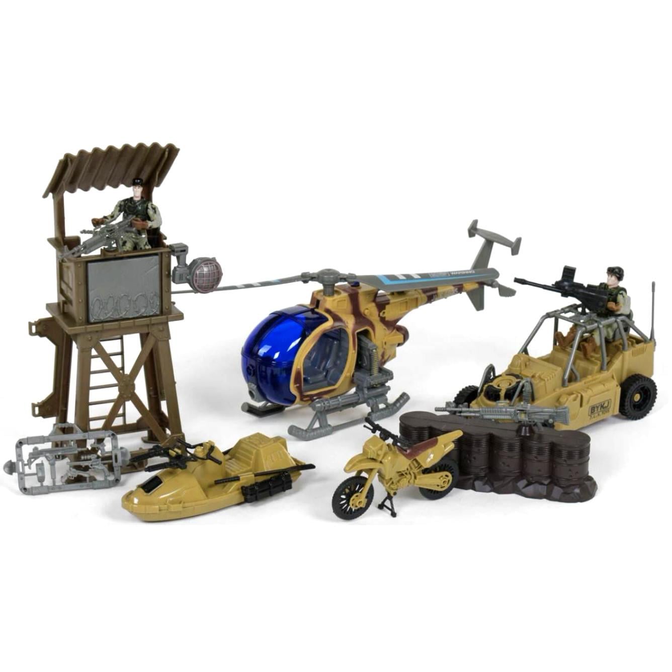 Военный игровой набор JLX Toys c вертолетом и военной техникой (35821)